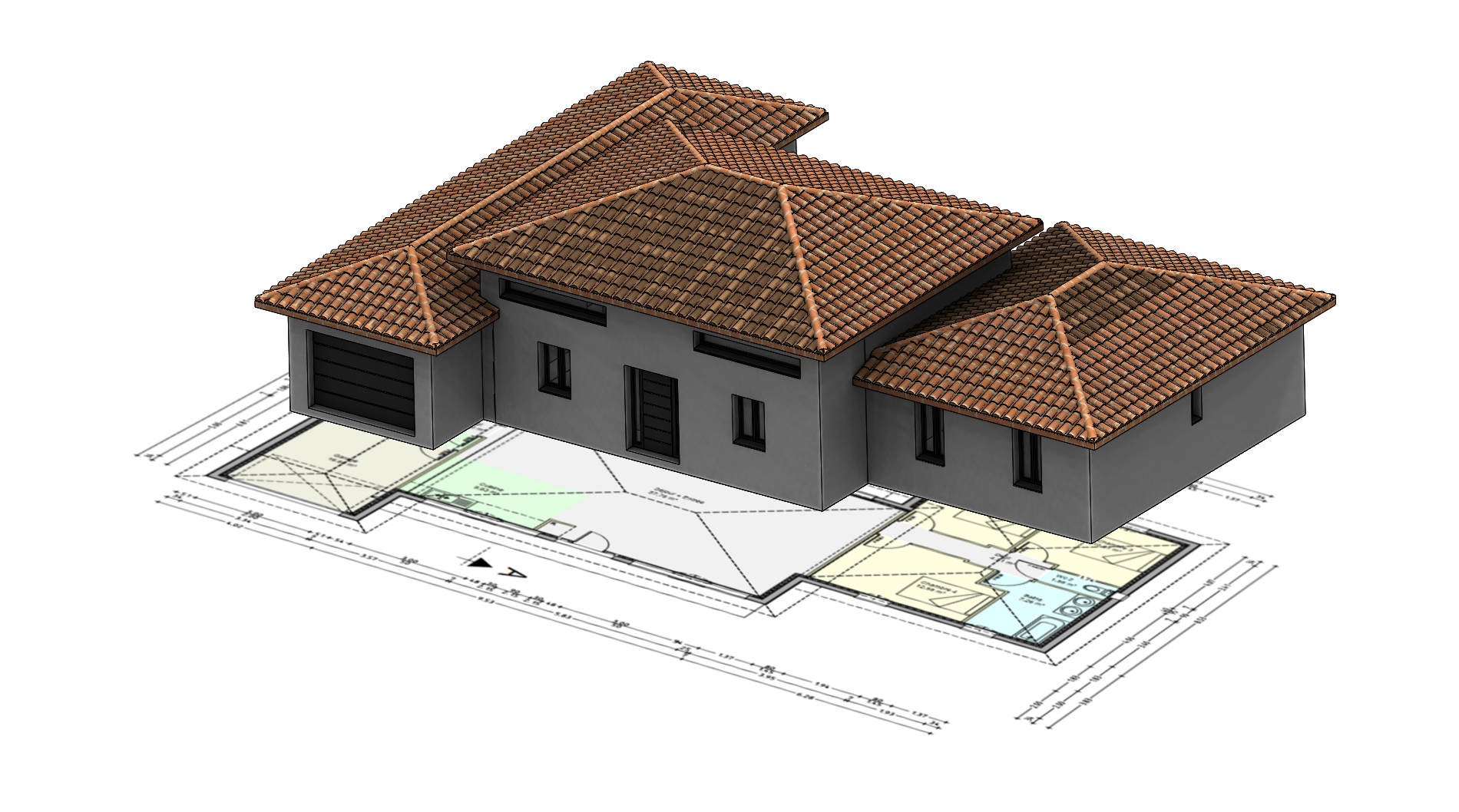 Maquette de maison imprimée 3D à partir des plans